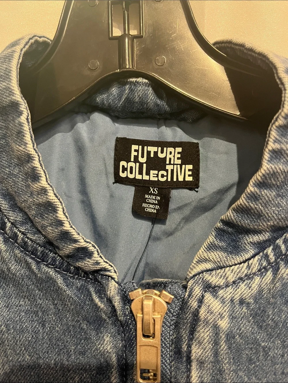 Future Collective Denim Bubble Bomber Jacket - Picture 2 of 6